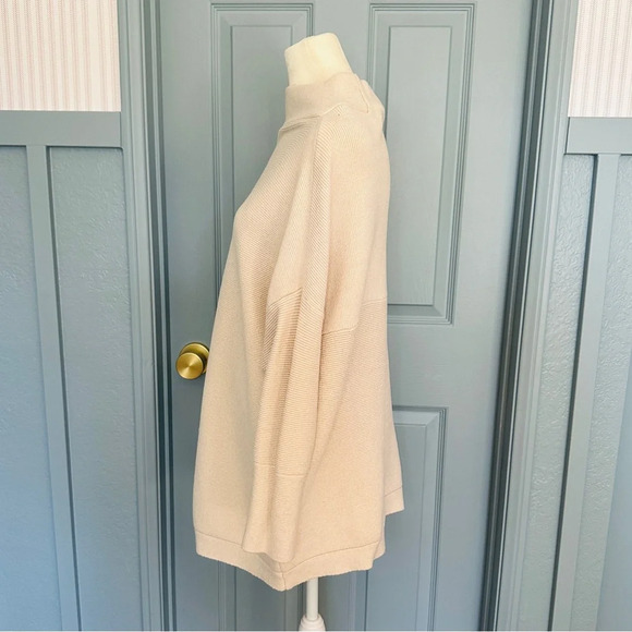 Anrabess Women's Casual Turtleneck Long Sleeve Loose Oversized Sweater Cream L - Picture 10 of 15